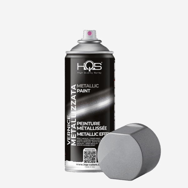 Farba METALLIC - lesklá farba s akrylovým základom bohatá na metalické strieborné častice s vysokou krycou schopnosťou a veľmi rýchlym schnutím, zn. HQS (metalická strieborná), 400ml