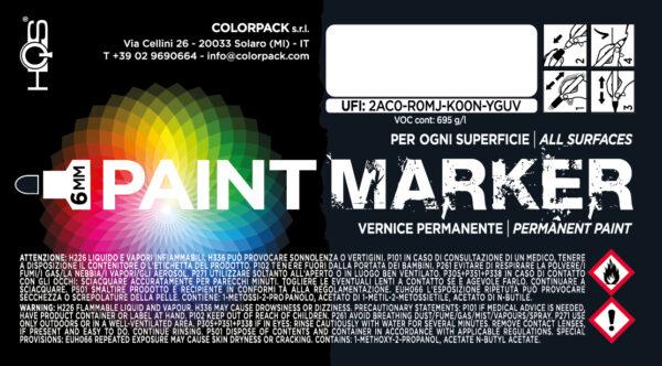 Fixka (popisovač) PAINT MARKER na kov, papier, kartón, plast, hladké aj drsné povrchy, svetlé aj tmavé podklady, zn. HQS (strieborná)