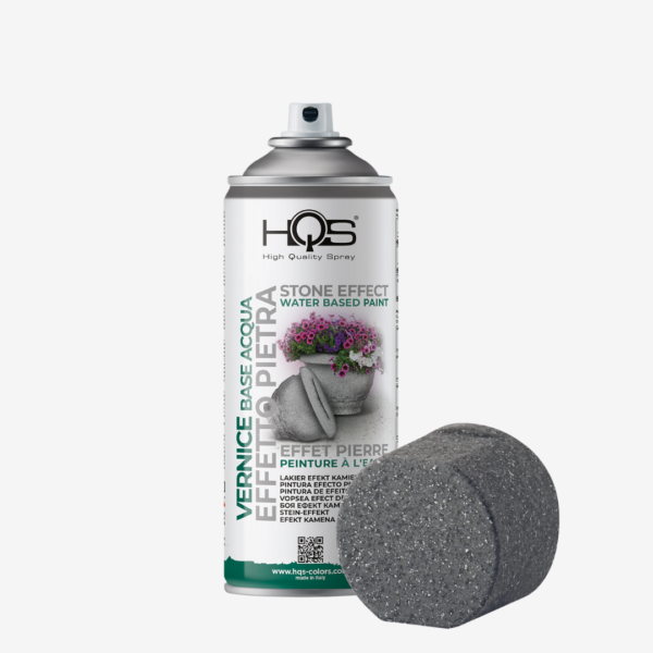 Farba STONE EFFECT - na vodnej báze s efektom kameňa, zn. HQS (tmavosivá s efektom kameňa), 400ml