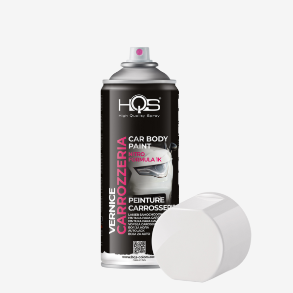 Farba na auto v spreji (lesklá biela) zn. HQS, objem 400 ml