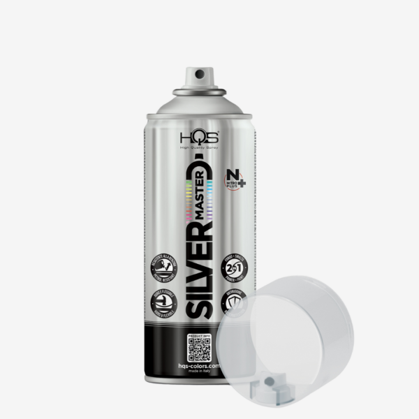 Farba v spreji "Gold Master" pre profesionálne využitie, zn. HQS (strieborná), objem 400ml