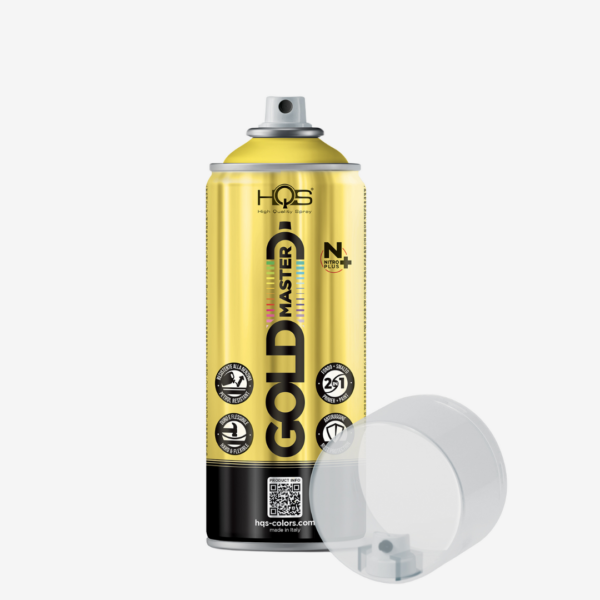 Farba v spreji "Gold Master" pre profesionálne využitie, zn. HQS (zlatá), objem 400ml