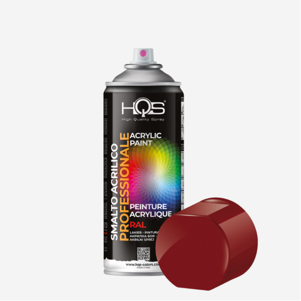 HQS odtieň RAL 3003 lesklá (rubínovo červená), Akrylová farba v spreji pre profesionálne využitie, objem 400ml