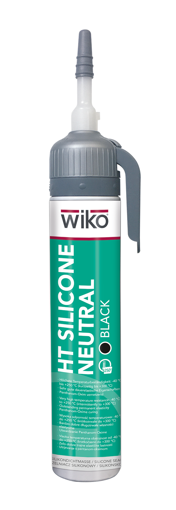 HT Silikón čierny, zn. WIKO, objem 200 ml automatická kartuša