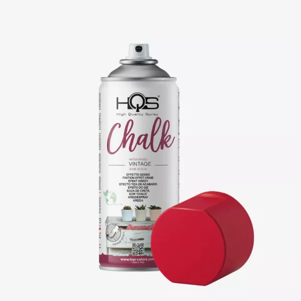 CHALK, ultramatný povrchový sprej na vodnej báze s vysokou krycou schopnosťou, zn. HQS (valentínska červená), objem 400ml