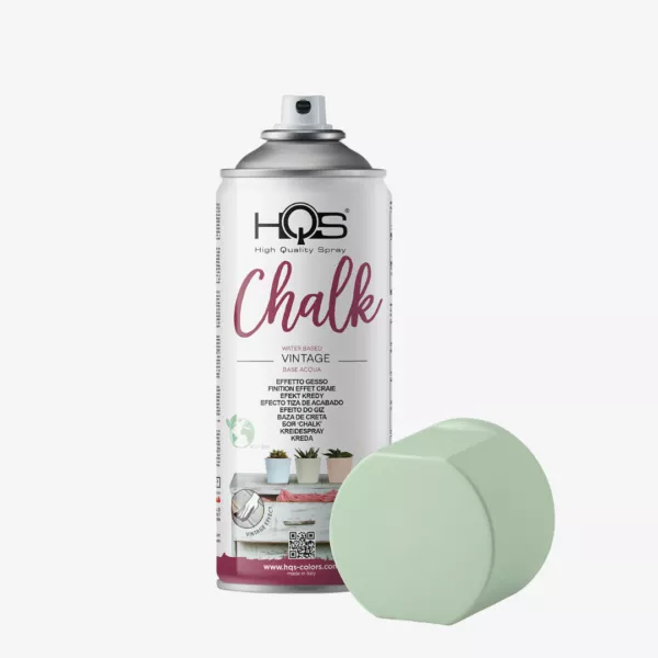 CHALK, ultramatný povrchový sprej na vodnej báze s vysokou krycou schopnosťou, zn. HQS (mätovo zelená), objem 400ml